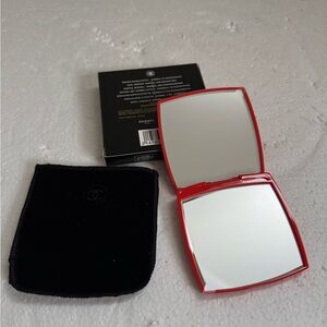 CHANEL Red and Black Compact Mirror